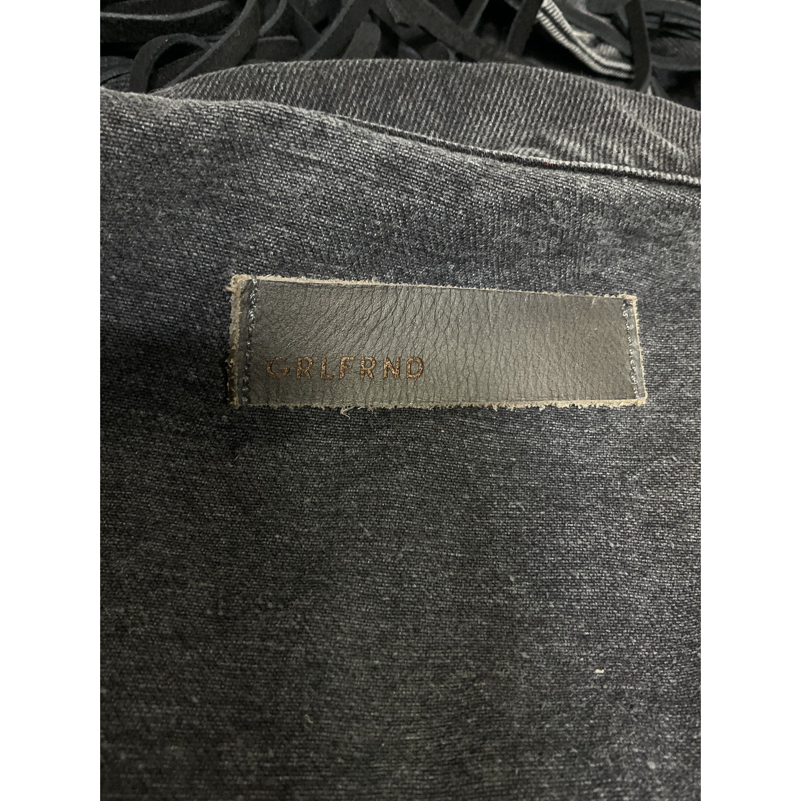 Grlfrnd 'Freya' Black Cotton Denim Jacket Size L