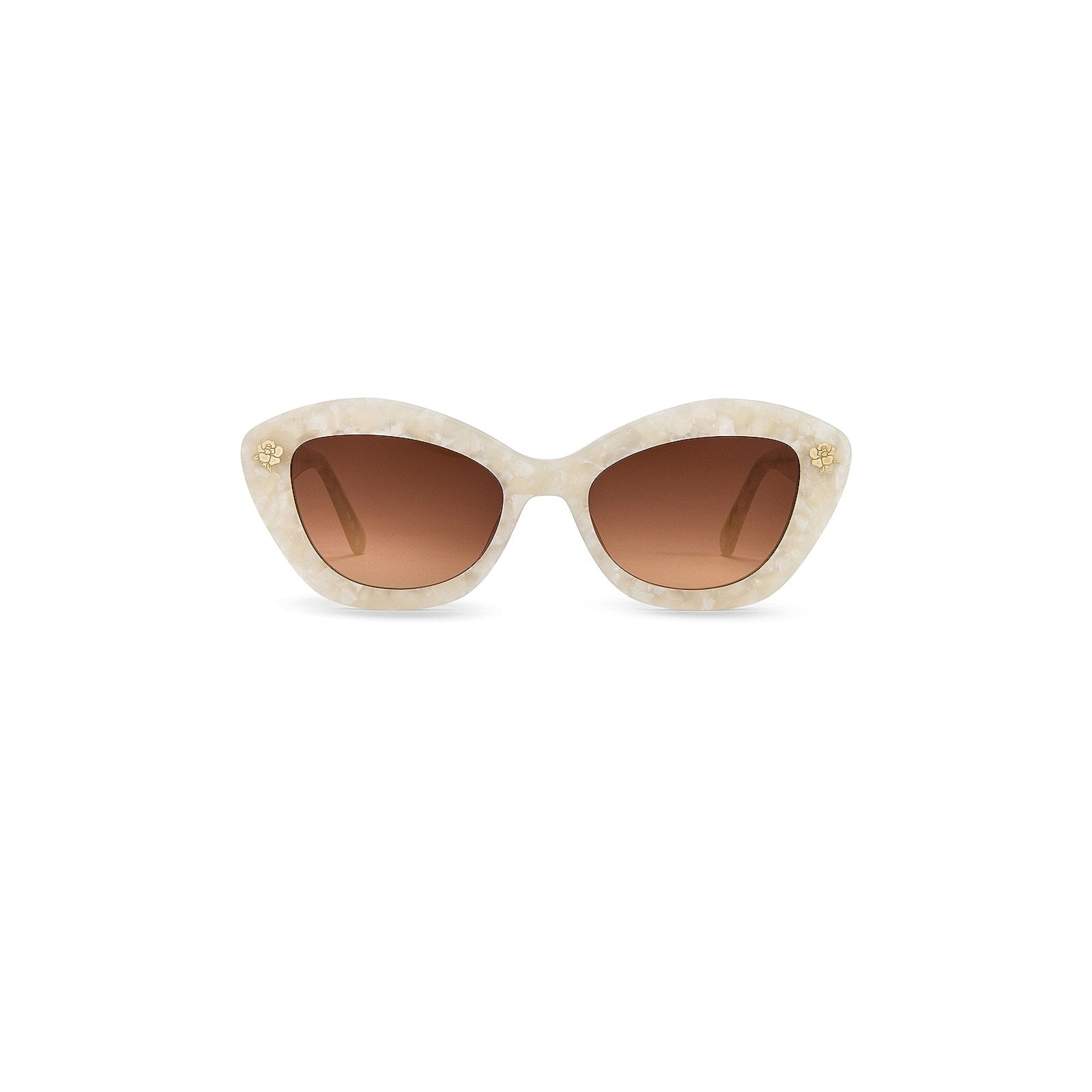 Loveshackfancy 'Hessel' Beige Acetate Sunglasses Size OS