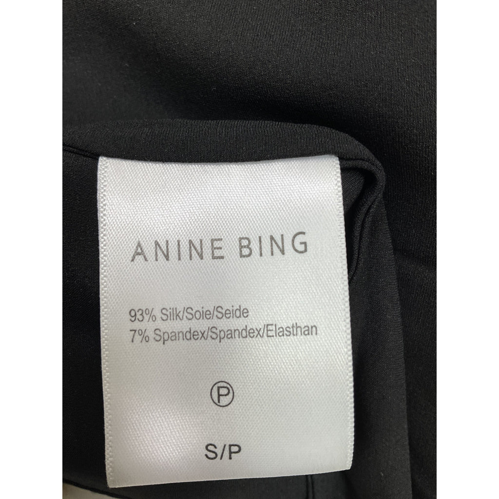 Anine Bing 'Sylvia' Black Sleeveless Turtlenek Silk Top Size S / P
