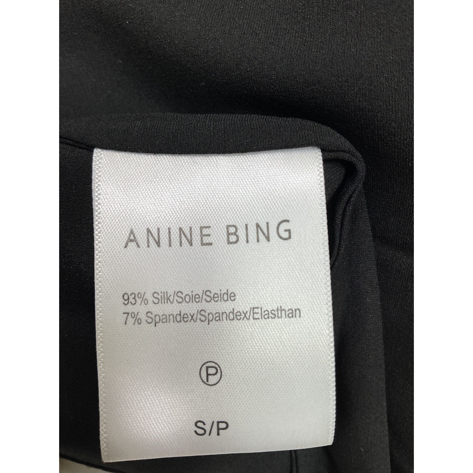 Anine Bing 'Sylvia' Black Sleeveless Turtlenek Silk Top Size S / P