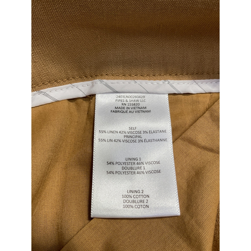 Veronica Beard 'Brixton' Beige Linen Cropped Wide-Leg Pants Size 0