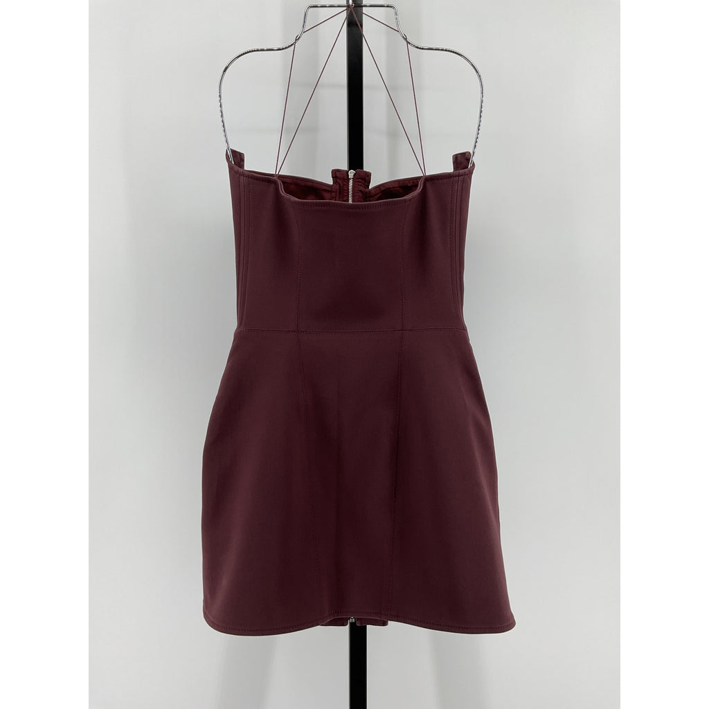 Dion Lee Double Arch Red Cotton Bustier Mini Dress Size 2