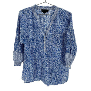 Hatch Floral Blue Olivia Blouse Size 0