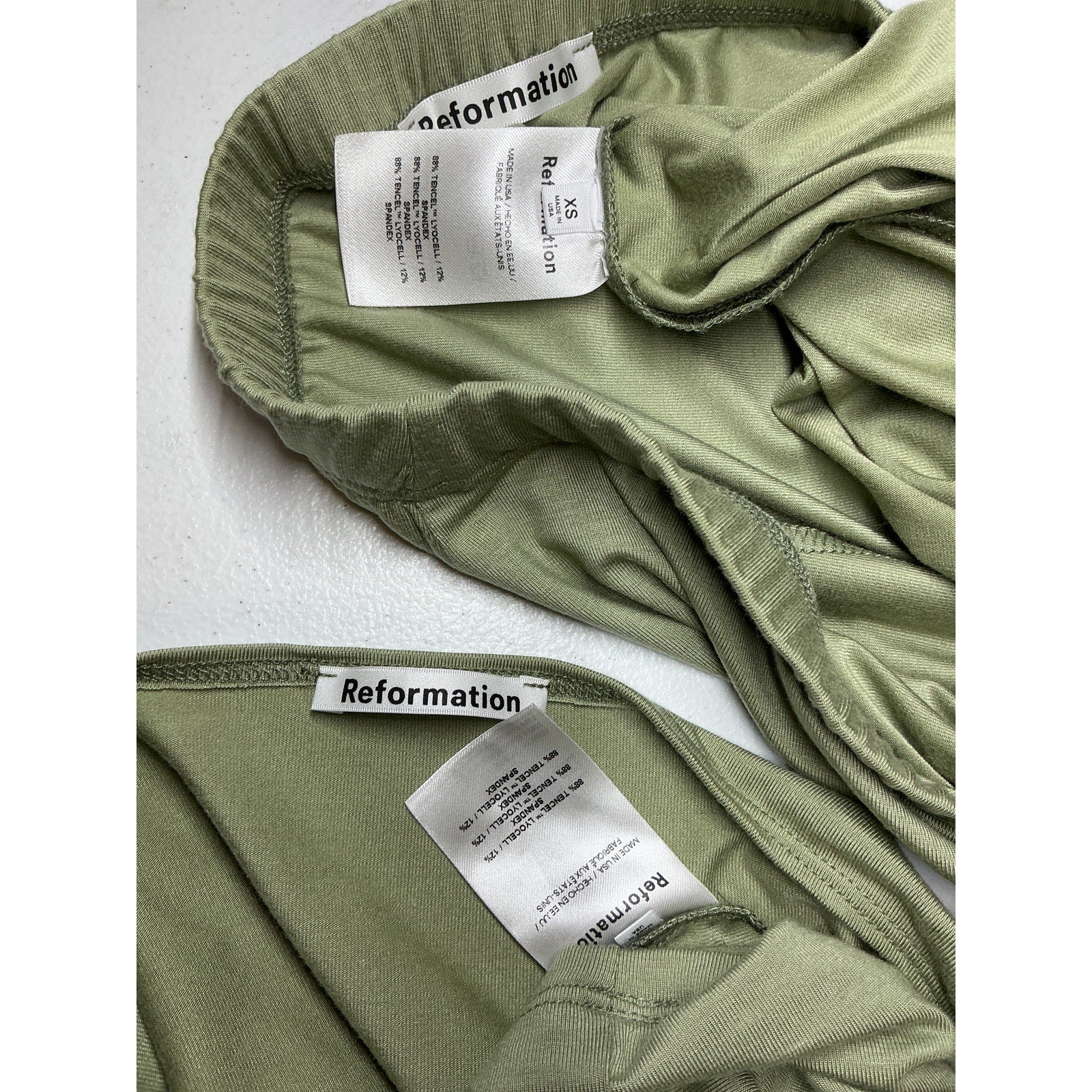 Reformation 'Gretchen' Green Tencel Lyocell Knit Two Piece Size XS