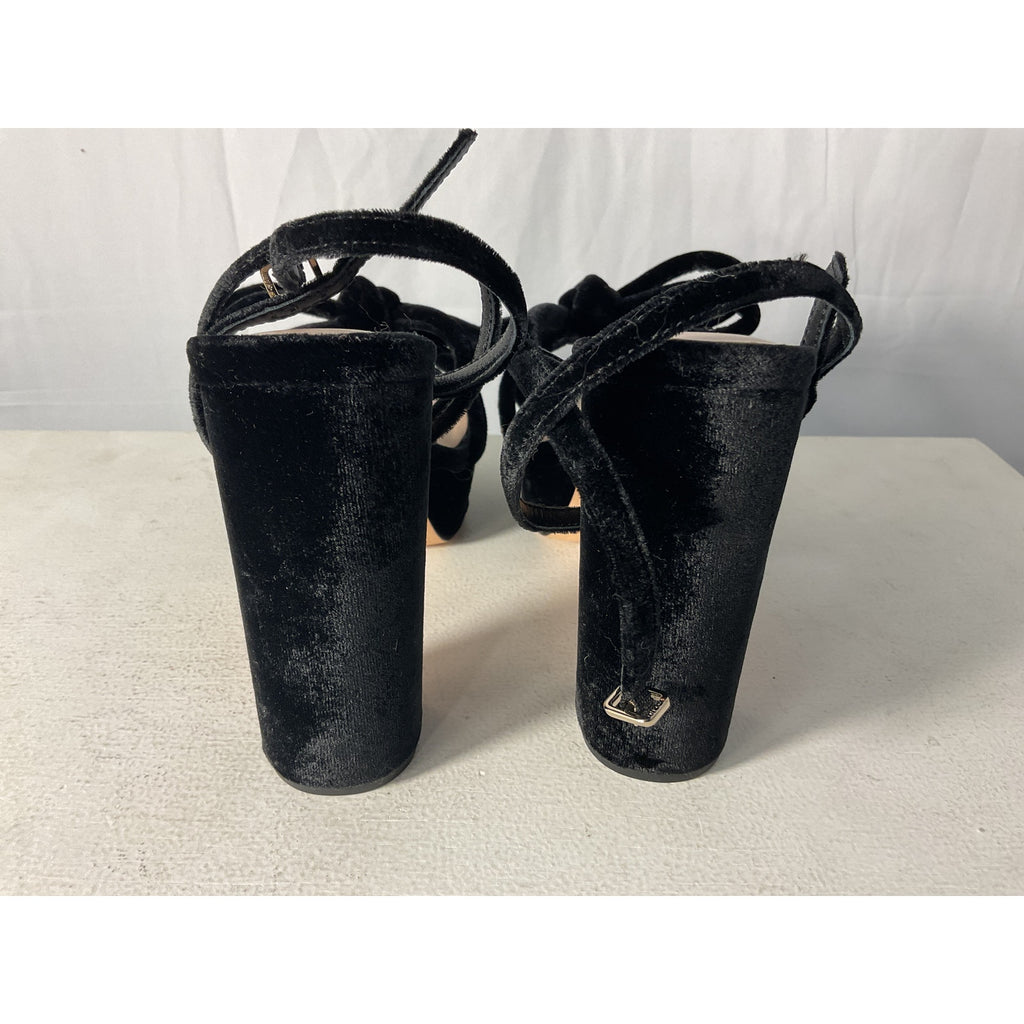 Loeffler Randall 'Melany' Black Velvet Sandal Size 7.5