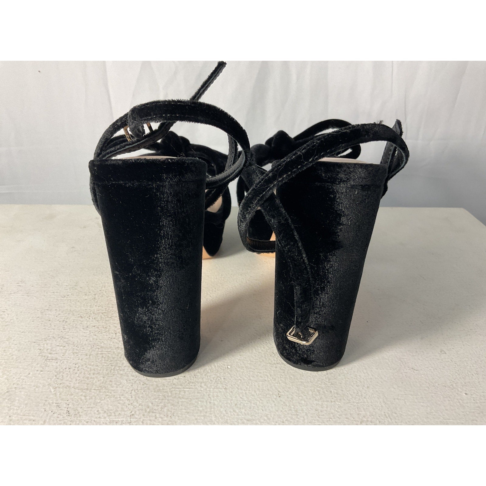Loeffler Randall 'Melany' Black Velvet Sandal Size 7.5
