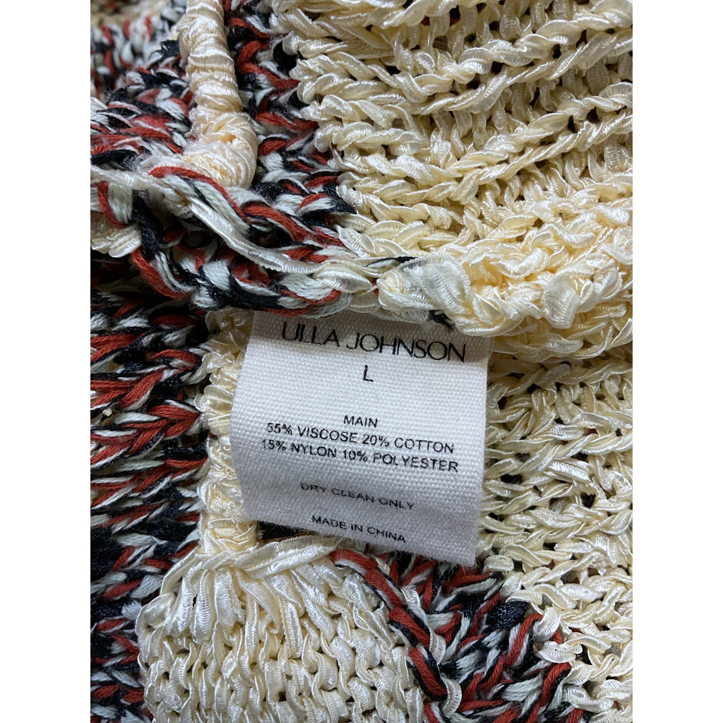 Ulla Johnson Beige Wavy Stripe Demi Pullover Sweater Size L