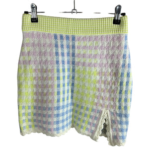 Loveshackfancy Gingham Mint Jelly Pawley Skirt Size XS