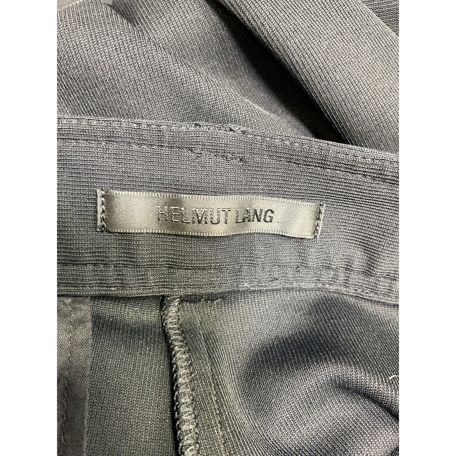 Helmut Lang Black Viscose Belted Flare Leg Pants Size M