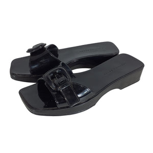 Veronica Beard Glossy Black Davina Jelly Sandals Size 7 m