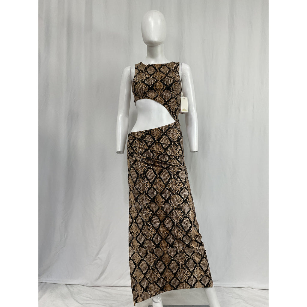 Agua Bendita x Revolve 'Massai' Blue Poly Dress Size S - NWT