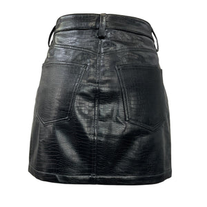 Favorite Daughter Crocodile Embossed Faux Leather Skirt Size 29