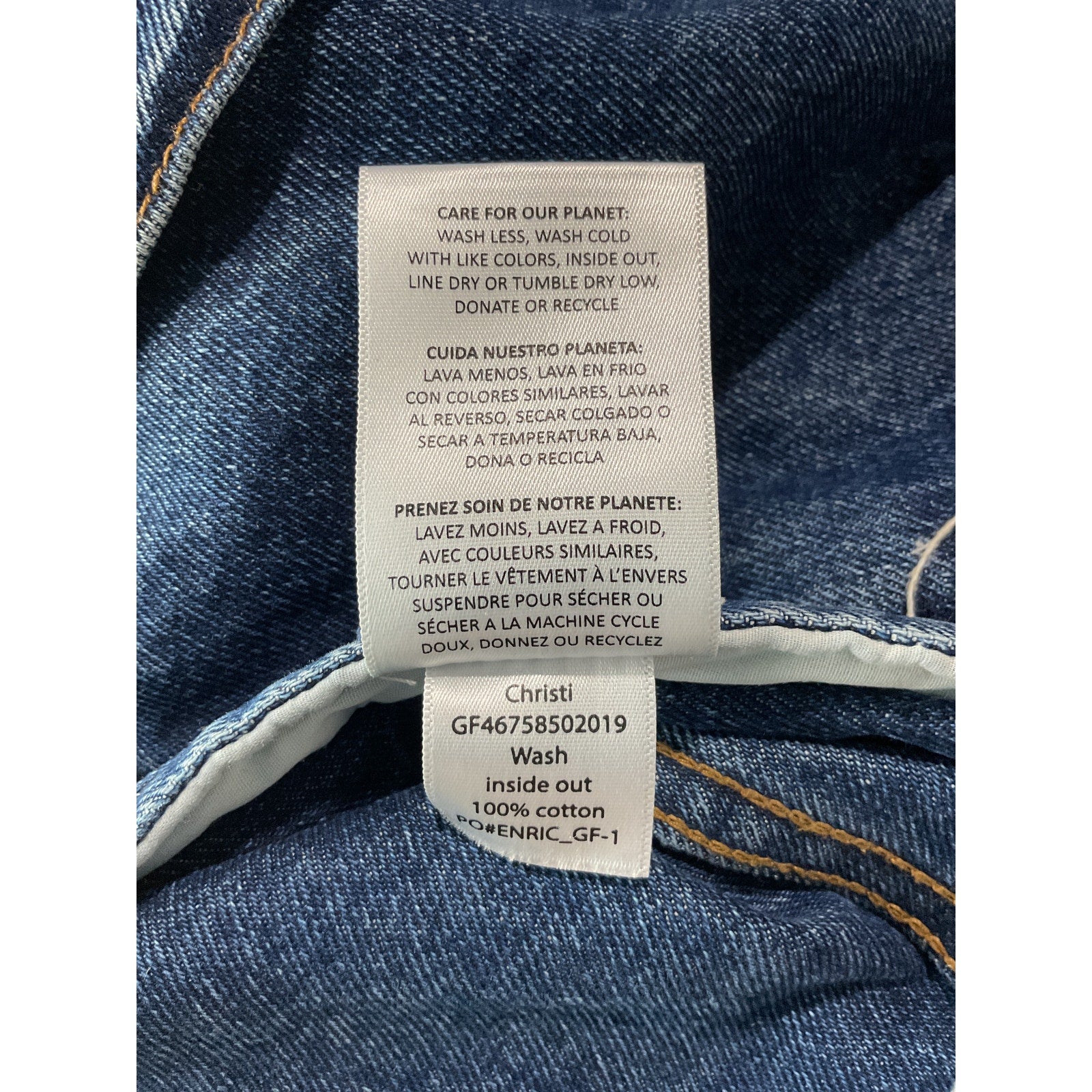 Grlfrnd 'Christi' Blue Cotton Oversized Reversible Denim Jacket Size XS