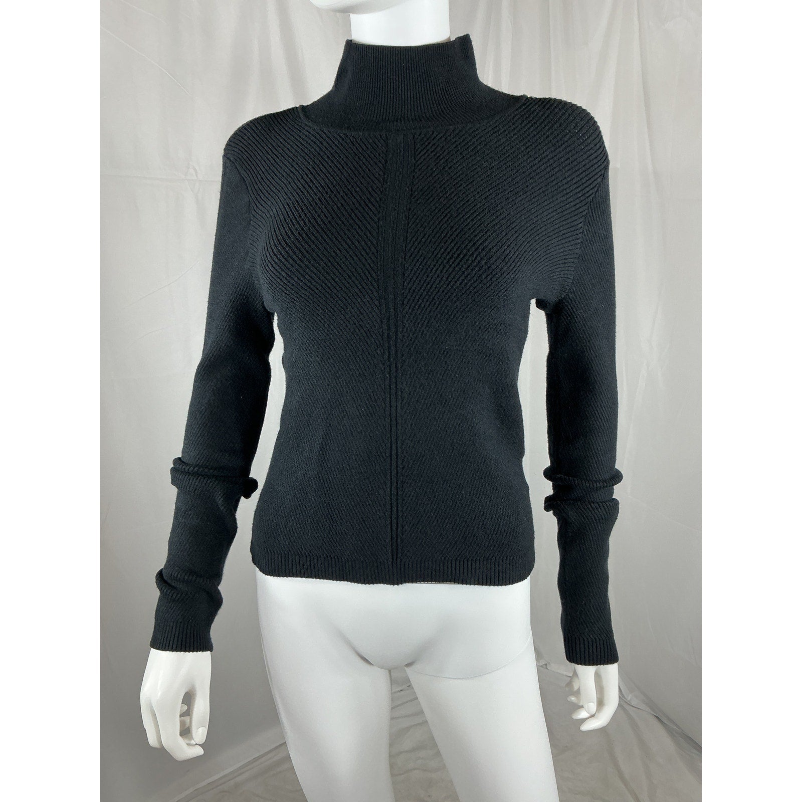 House Of Harlow 1960 'Peyton' Black Nylon Turtleneck Sweater Size M