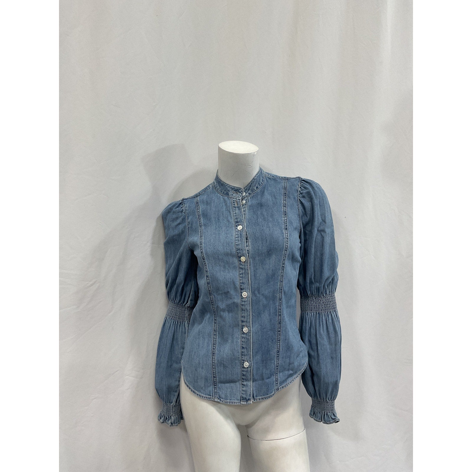 Veronica Beard 'Dalton' Blue Cotton Top Size 00