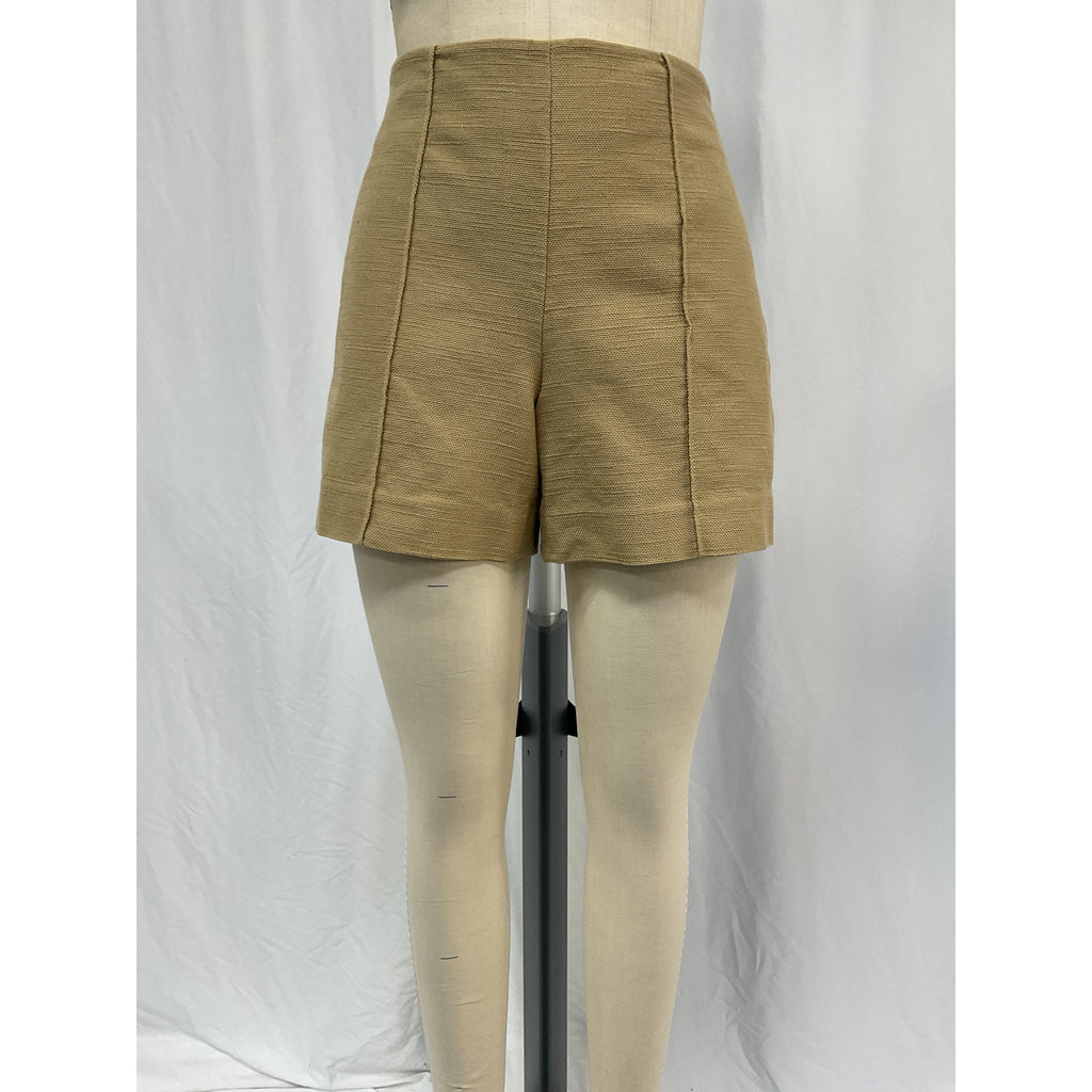 Vince 'Sculptural' Beige Cotton Panama Short Size 8