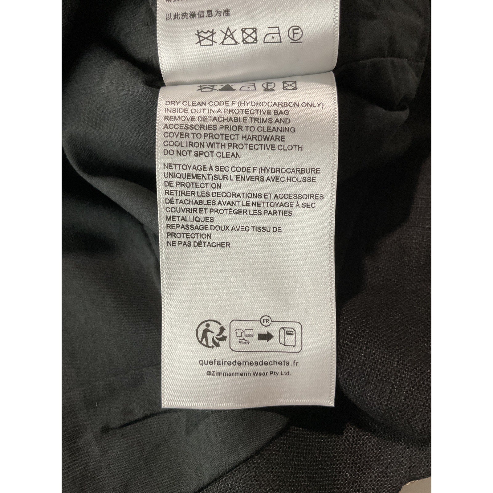 Zimmermann Crush Black Linen Crystal-Embellished Scalloped Crop Top Size 0