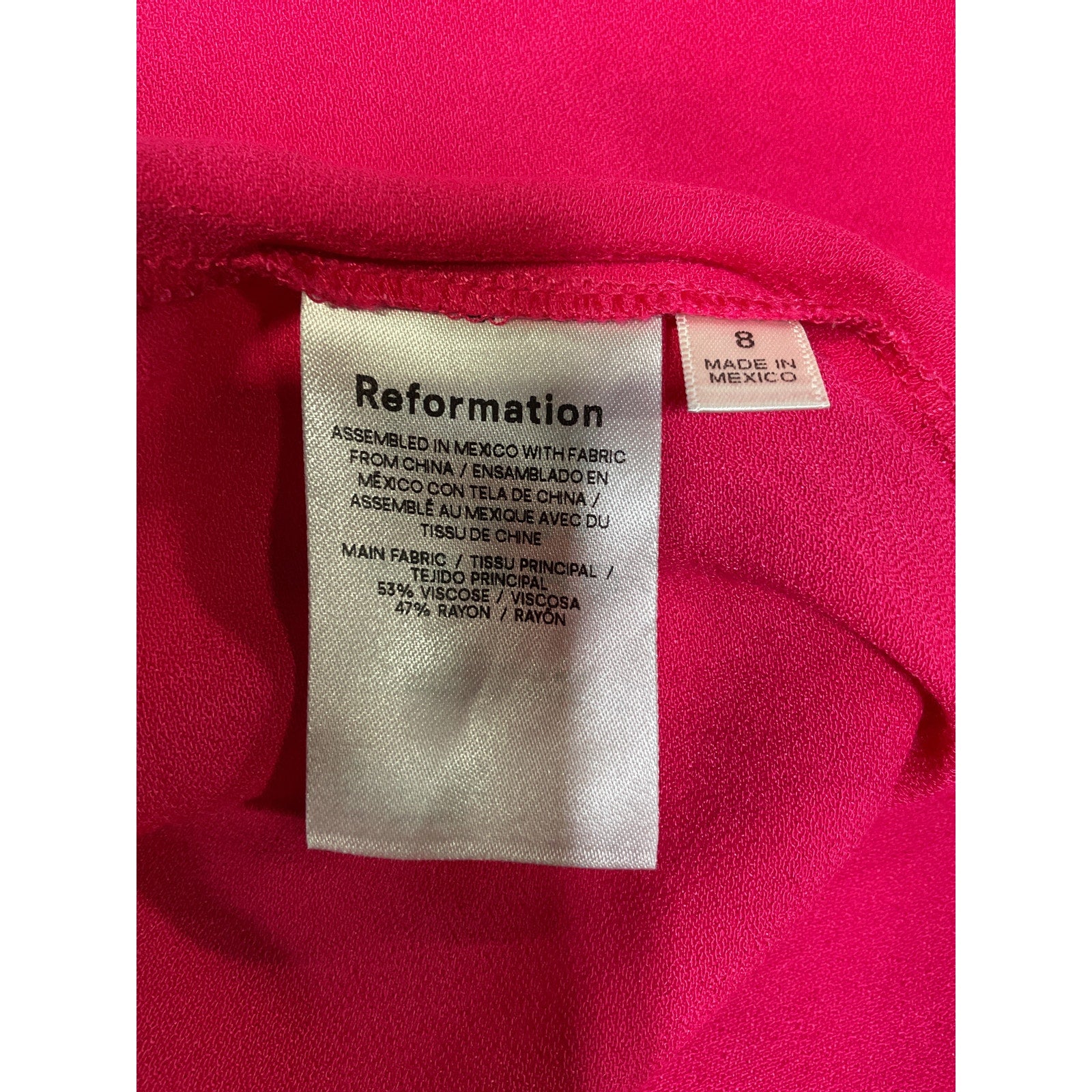 Reformation 'Kiara' Pink Crepe Mini Skirt Size 8