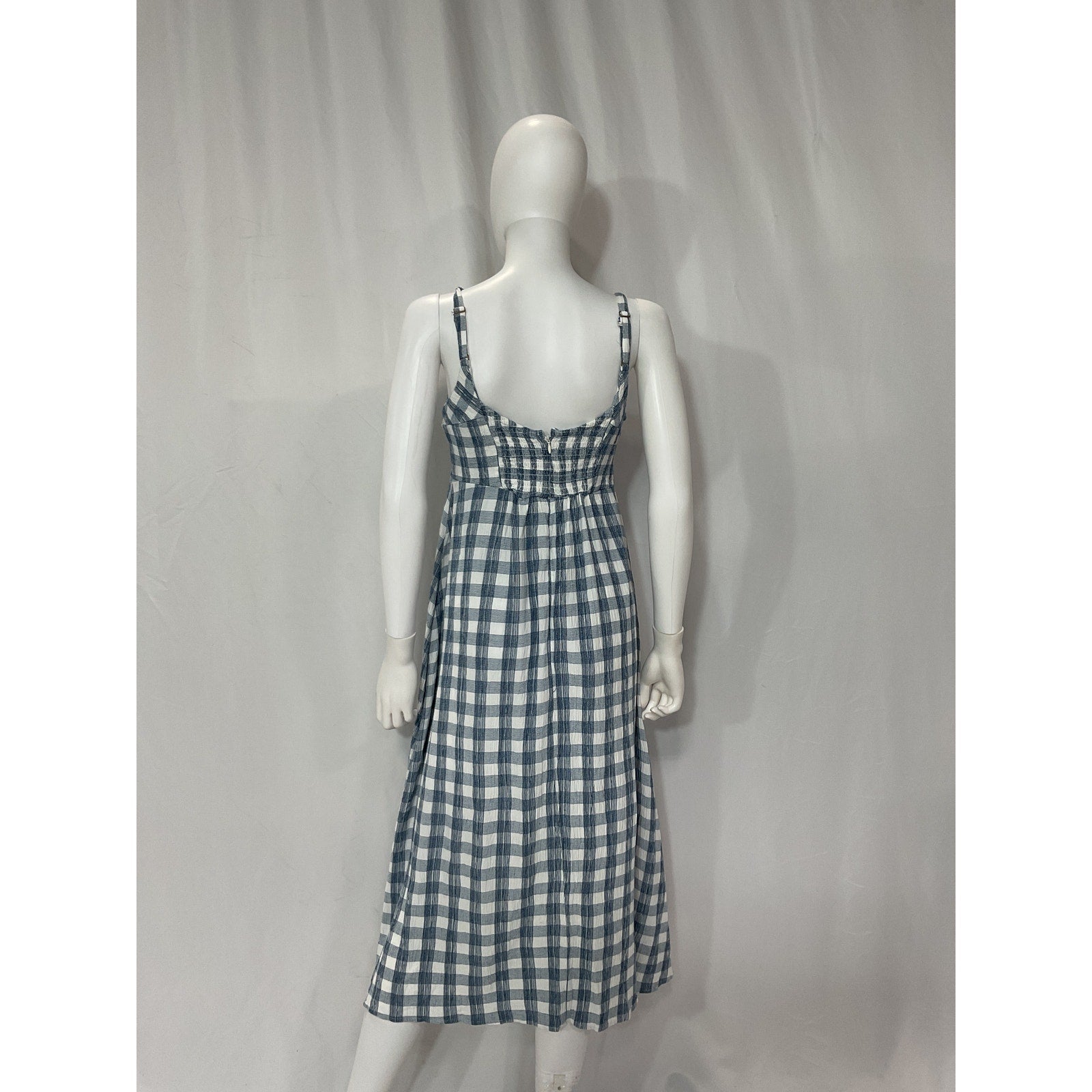 Hatch 'The Nina' White Crinkle Plaid Dress Size 1