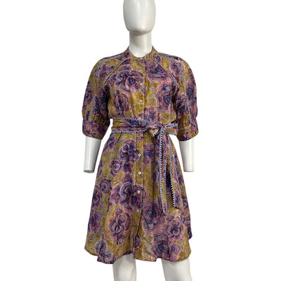 Chufy Printed Purple Bes Mini Dress Size M