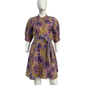 Chufy Printed Purple Bes Mini Dress Size M