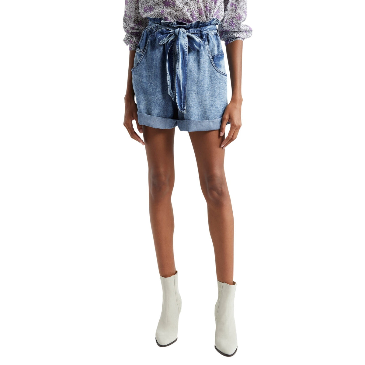 Isabel Marant Tie Waist Blue Pierine Shorts Size 8