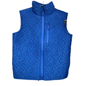Burberry Quilted Blue Monogram 'B' Kids Vest Size 6Y