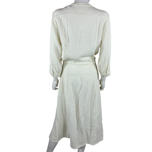Honorine Textured Ecru Georgia Midi Dress Size Large