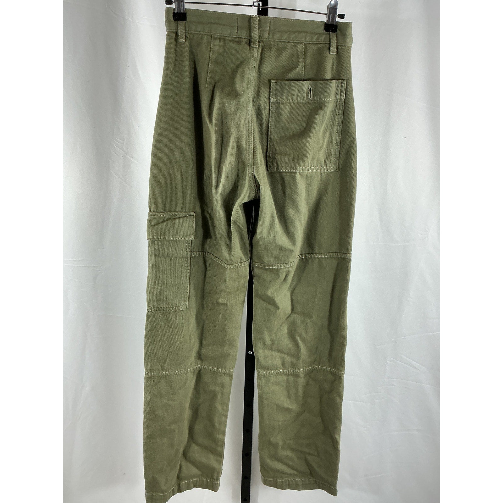 Reformation 'Bailey' Green Cotton High Rise Utility Pant Size 23