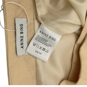 Anine Bing Linen Yellow Natalia Wrap Skirt Size XS