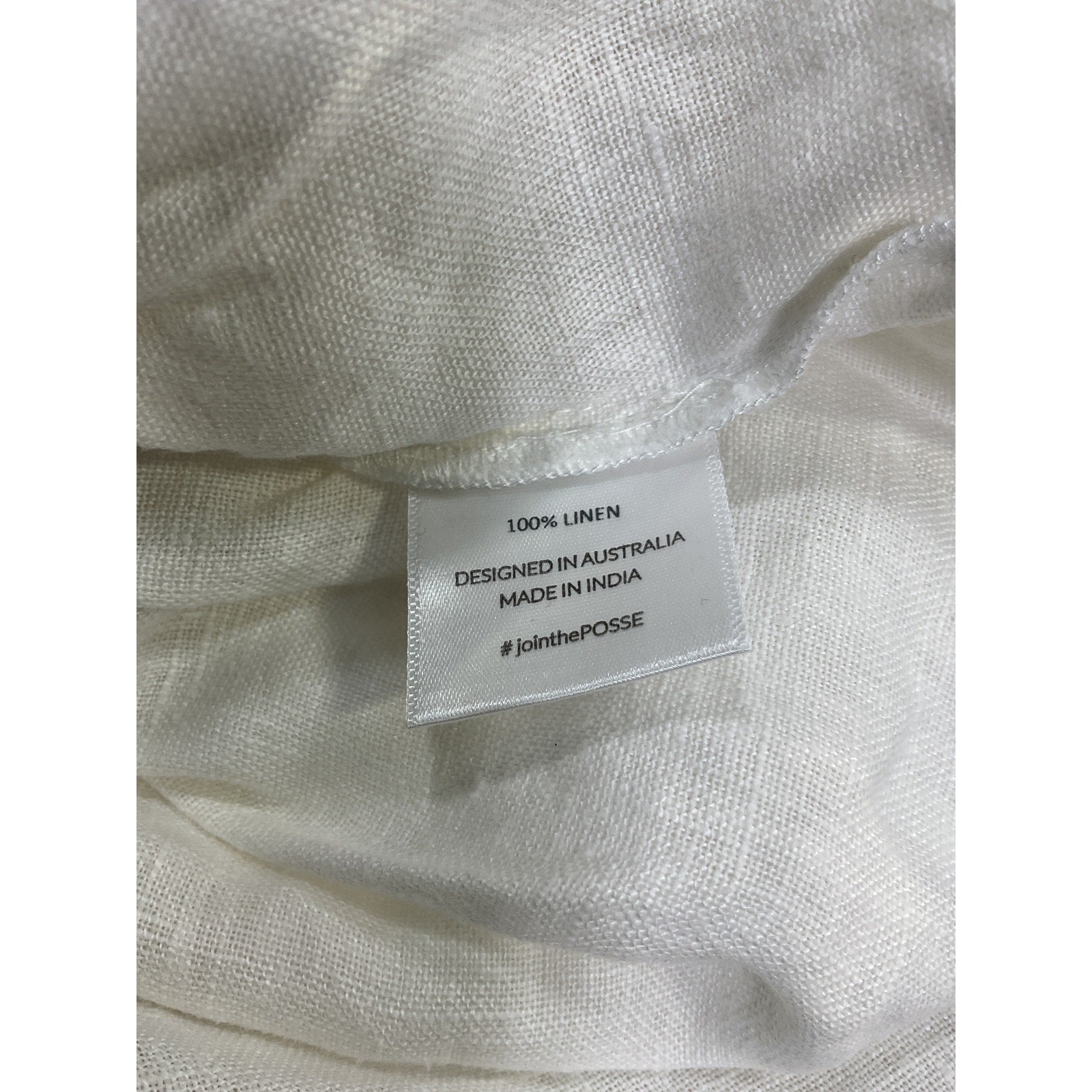 Posse Exclusive White 'Ducky' Oversized Paperbag-Waist Linen Shorts Size S