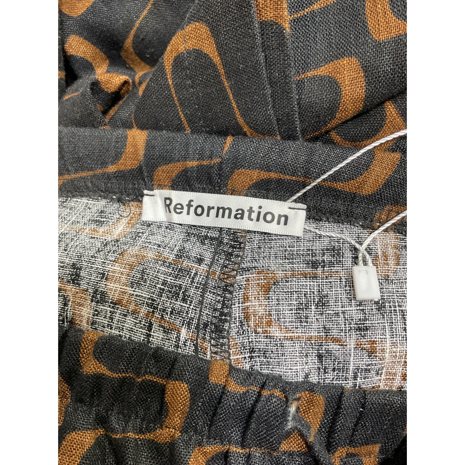 Reformation 'Olina' Black Linen Pant Size S