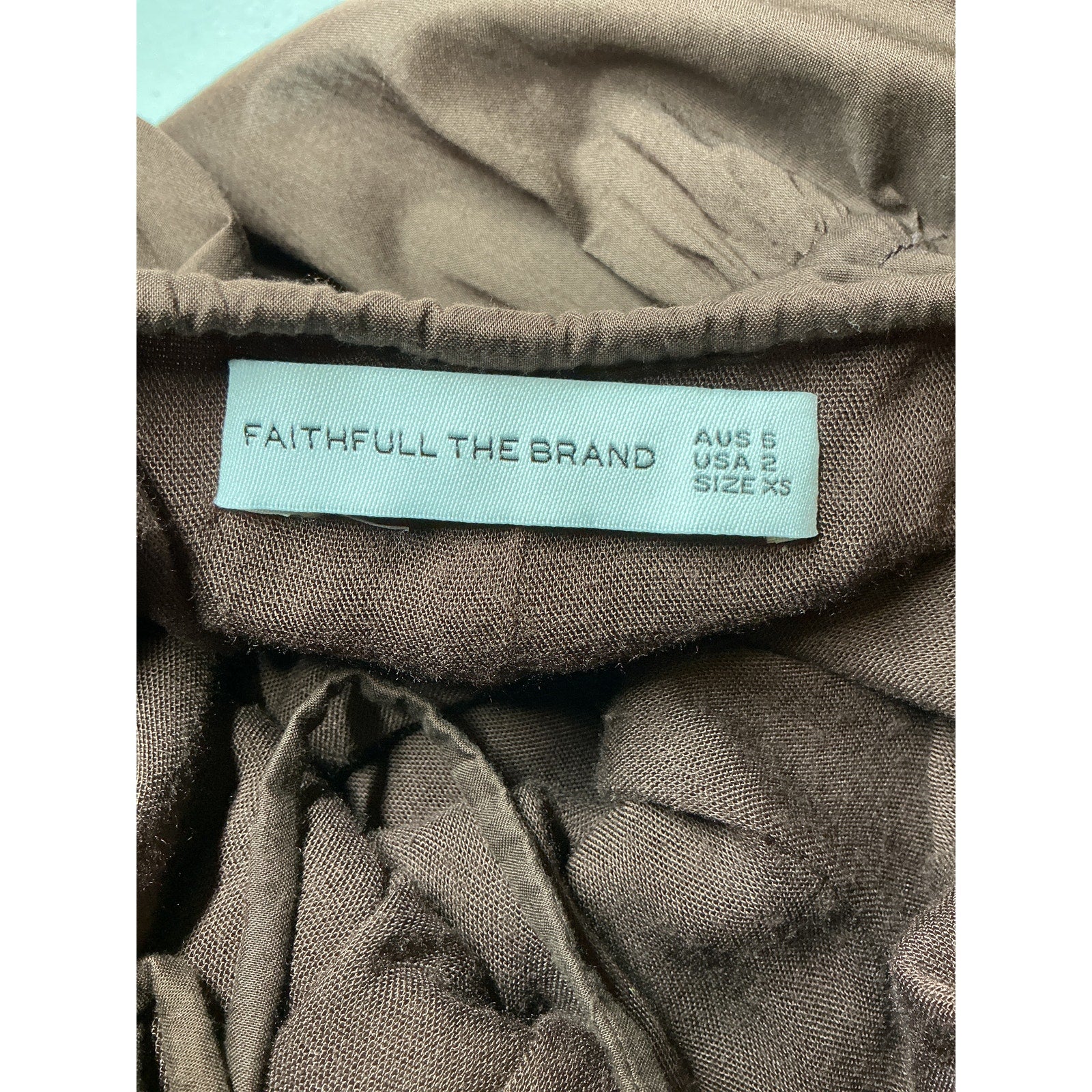 Faithfull The Brand 'Henri' Brown Polyester Maxi Dress Size XS
