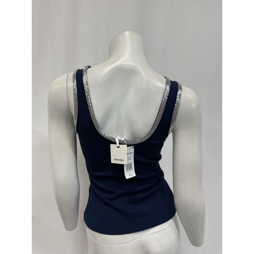 Simkhai 'Palma' Blue Scoop Neck Tank Top Size S - NWT