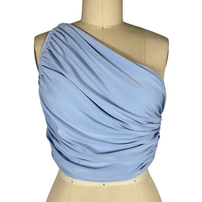 Norma Kamali Ruched Celestial Blue Diana Crop Top Size S