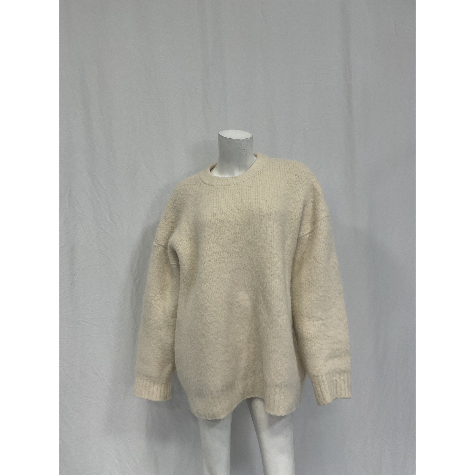 The Frankie Shop 'Jasmine' White Acrylic Sweater Size L