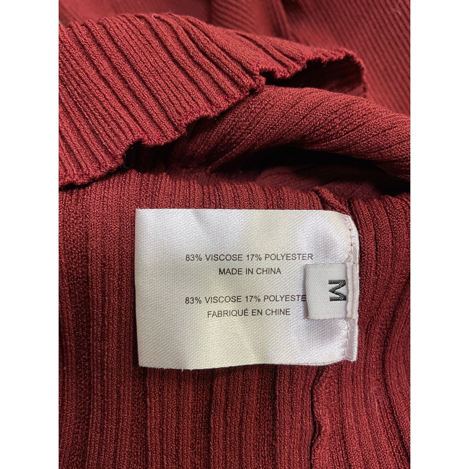 Proenza Schouler Red Viscose Long Sleeve Knit Top Size M