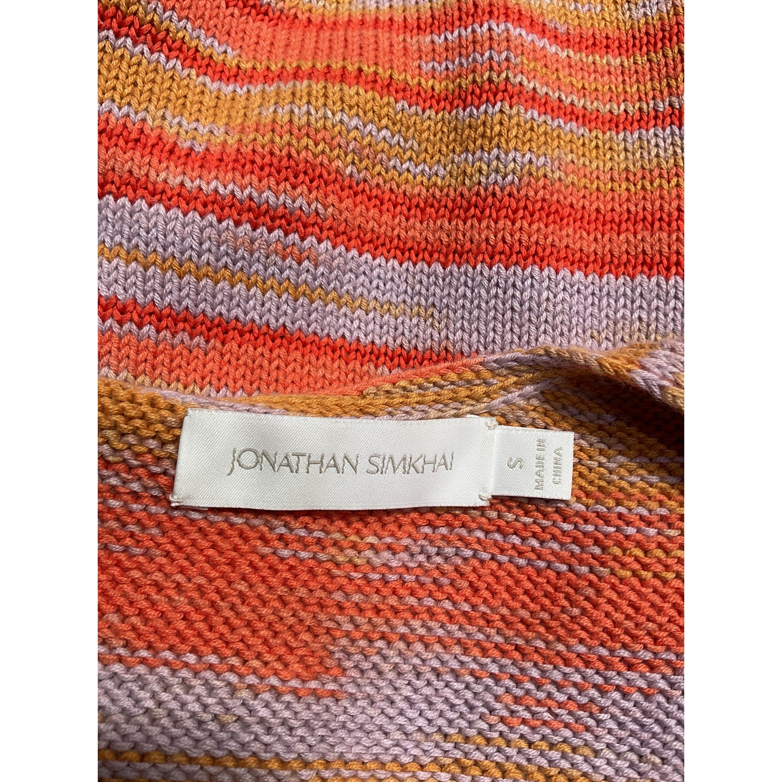 Simkhai Avani Space Dye Orange Cotton Cut Out Tank Size S