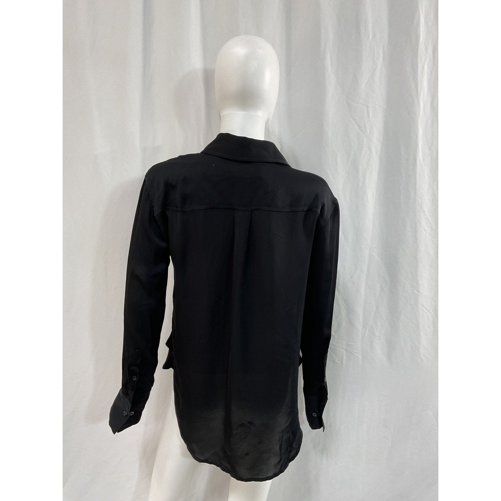 L'Academie 'Lenae' Black Crepe Shirt Size XS