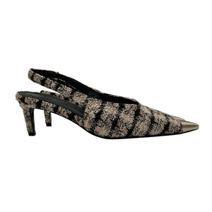 Anine Bing Tweed Multicolor Nina Slingback Pumps Size EU 40 / US 10