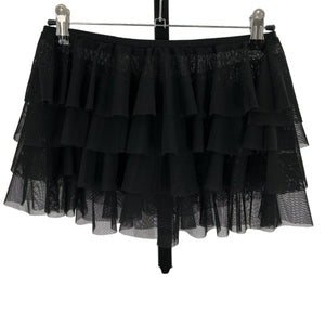 Norma Kamali Tiered Black Ruffle Mini Skort Size XS NWT