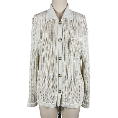 Nanushka Textured Creme Jiske Cardigan Size XS