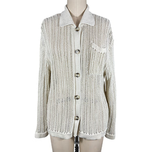 Nanushka Textured Creme Jiske Cardigan Size XS