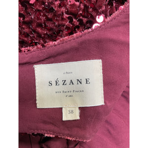Sézane Sequined Terracotta Yseult Mini Dress Size 6