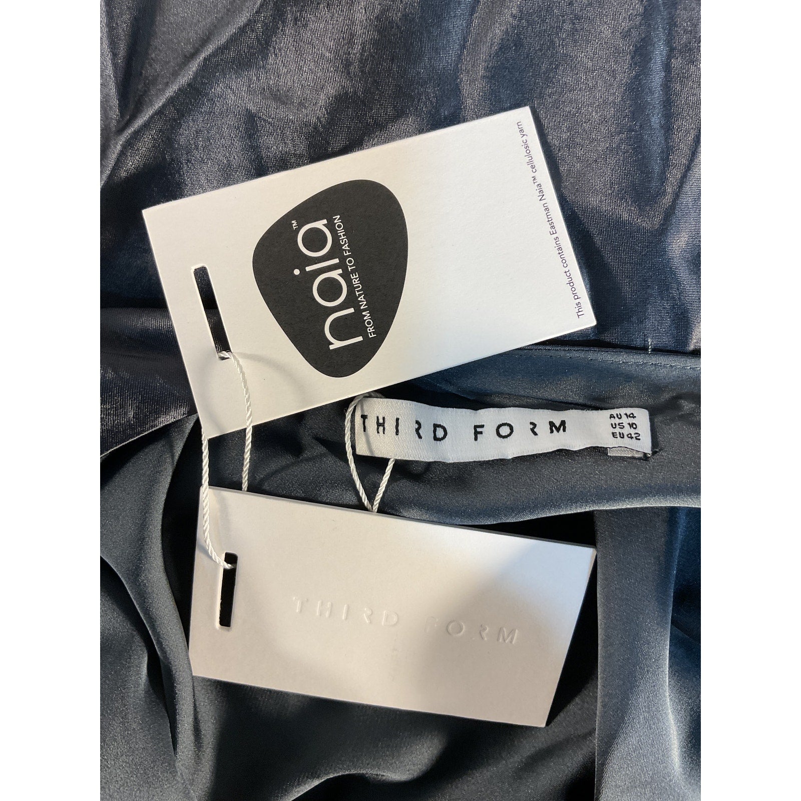 Third Form 'Crush' Grey Open Back Maxi Dress Size L - NWT
