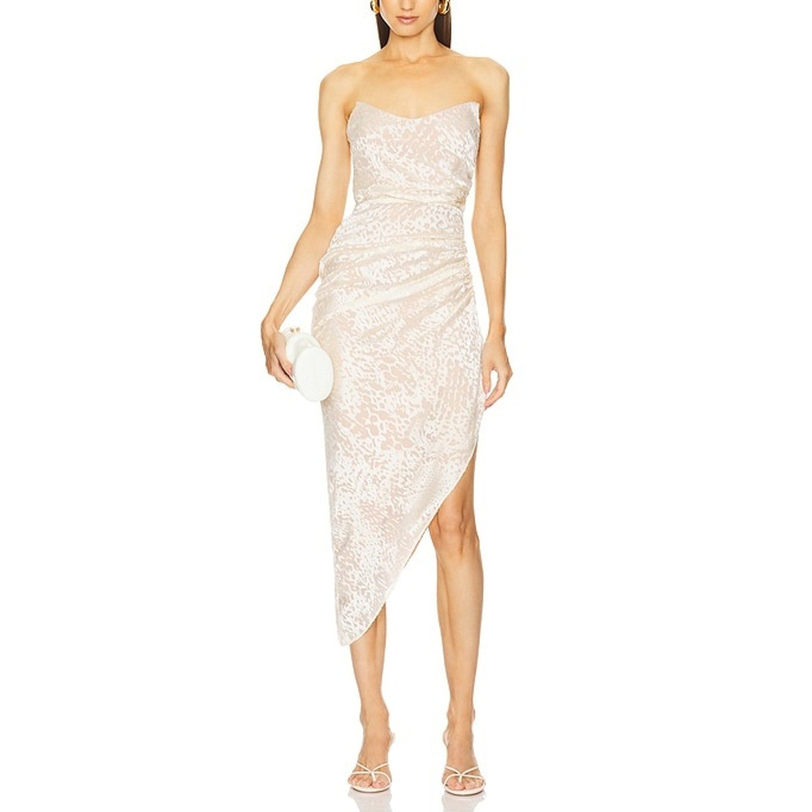 Michael Costello X Revolve 'Cecilia' White Viscose Midi Dress Size M