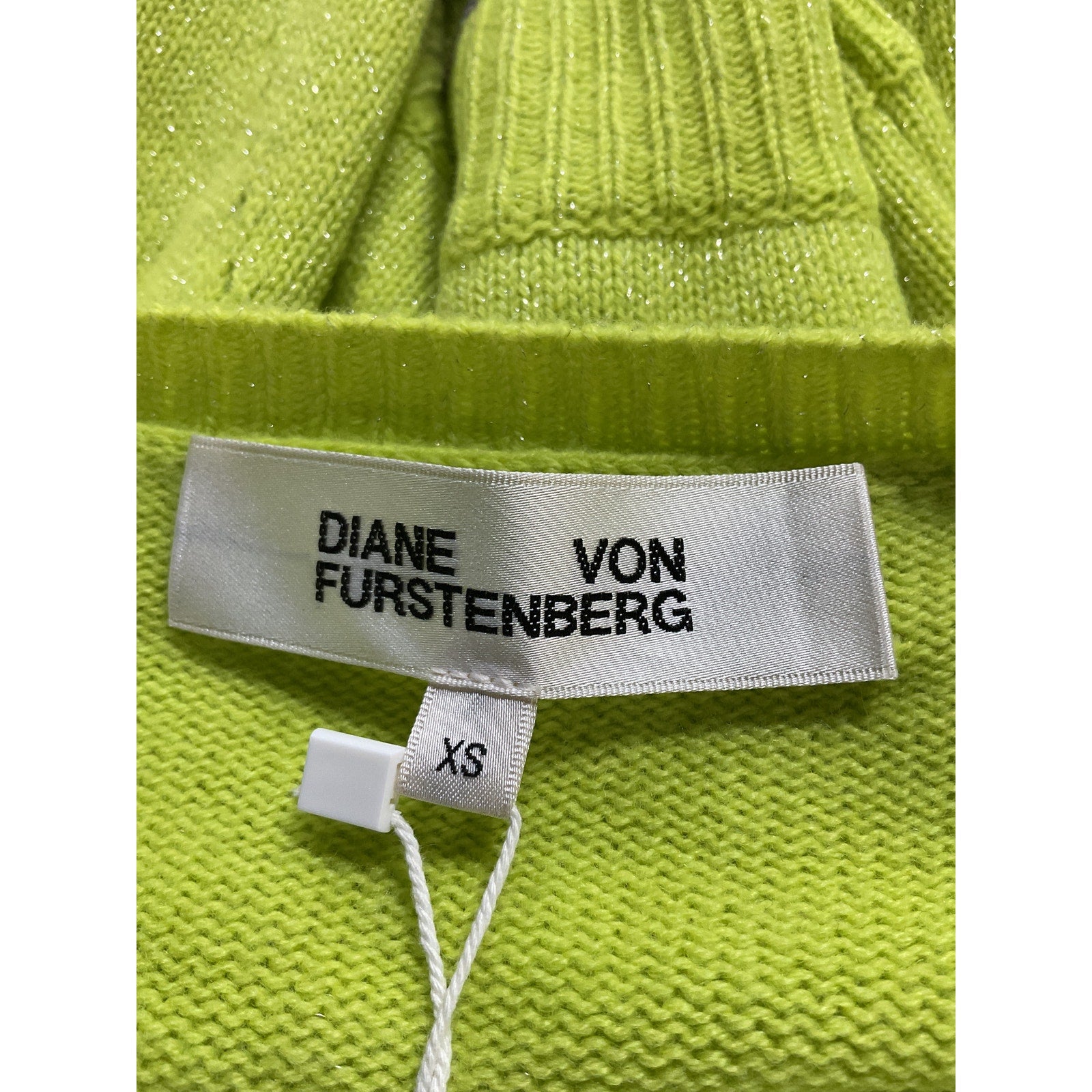 Diane Von Furstenberg 'Timmy' Puff Sleeve Green Cardigan Size XS - NWT
