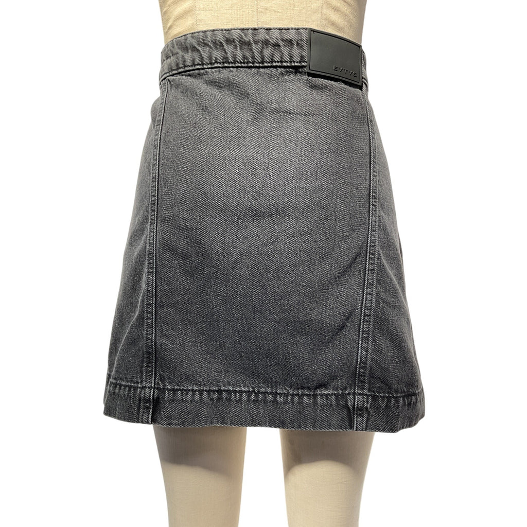 Eytys 'Jenna' Black Cotton Mini Skirt Size M