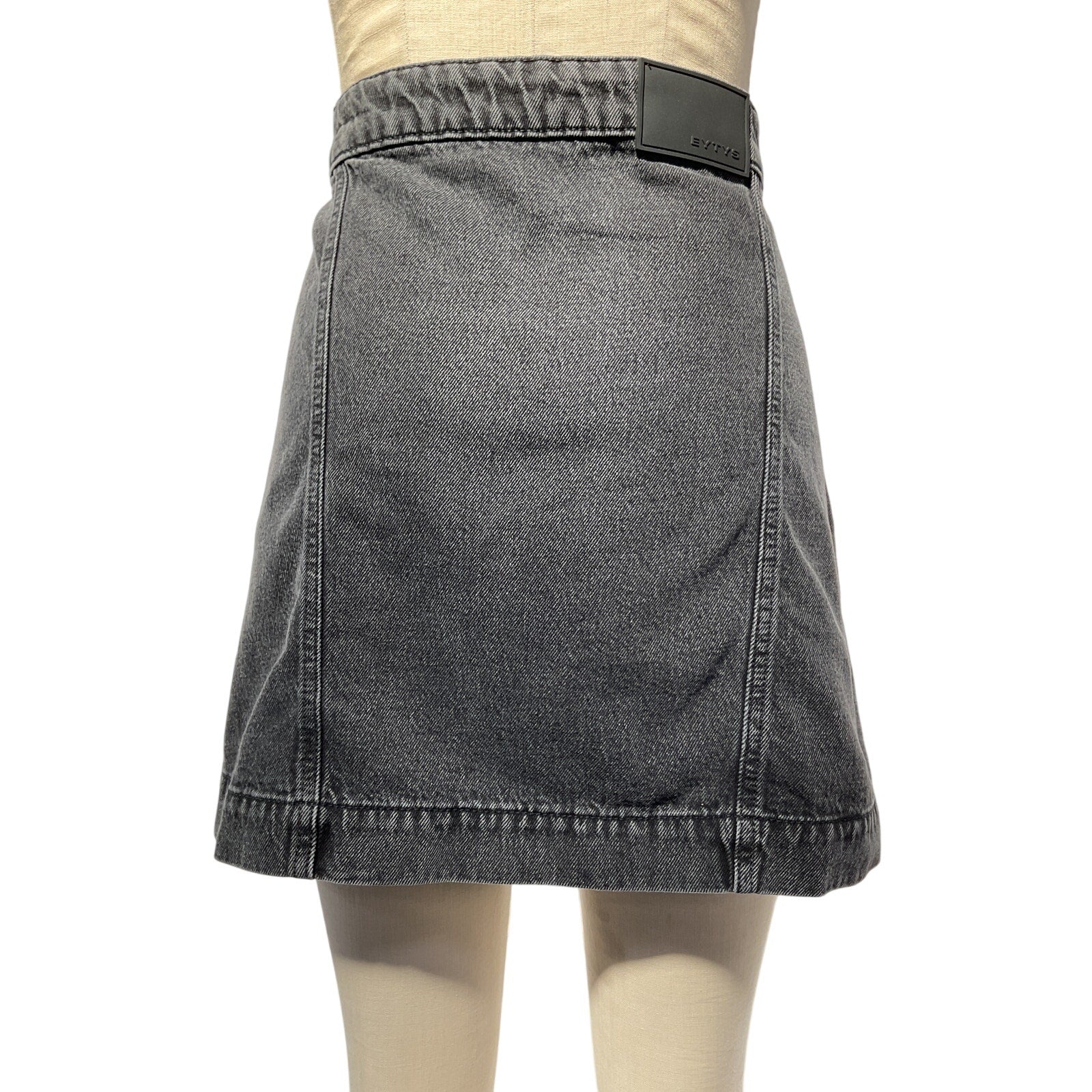 Eytys 'Jenna' Black Cotton Mini Skirt Size M