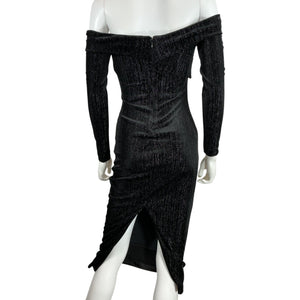 Michael Costello Elegant Black Hana Midi Dress Size XS NWT